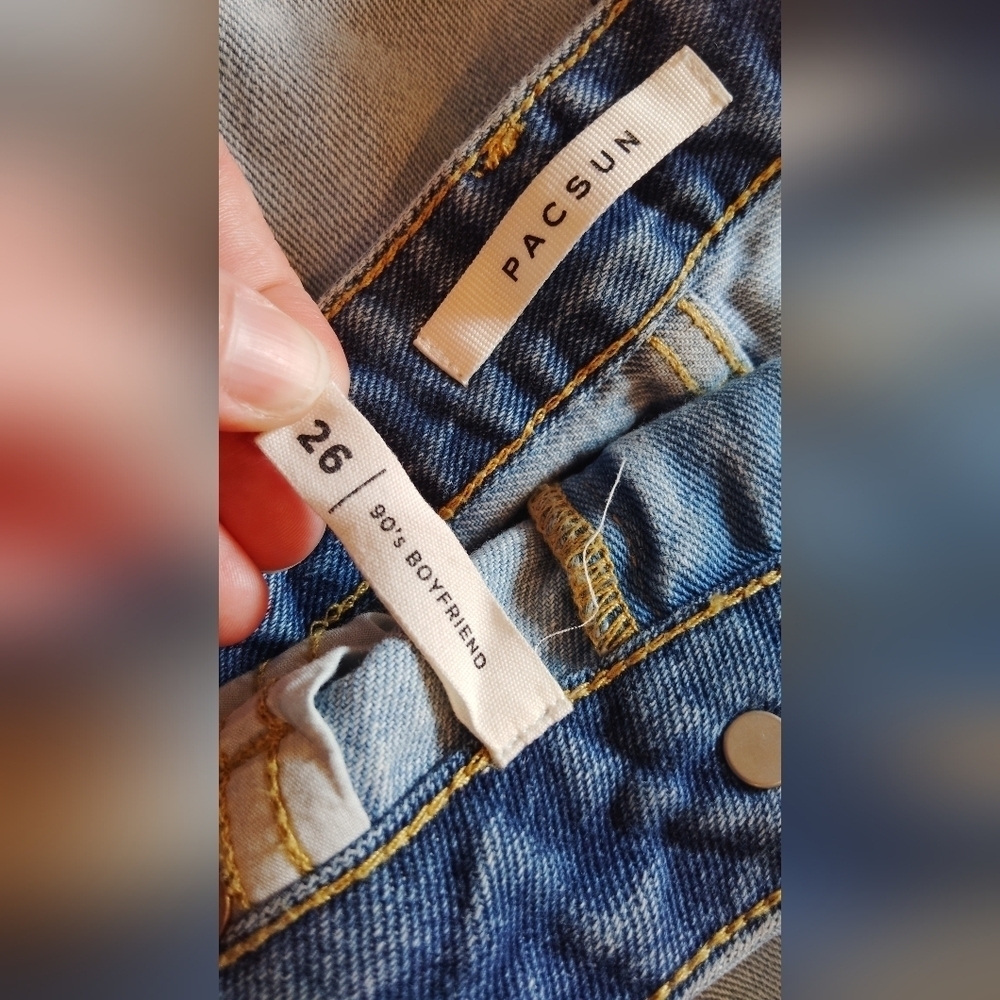 PacSun Women's Dual Blue Straight Leg Jeans 90's Boyfriend! - Picture 3 of 4